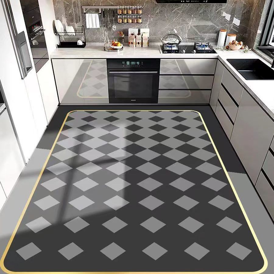 Teppich für Küche PVC Bodenmatte Wasserdicht Lederteppiche Langer Läufer Ölfest Rutschfest Fußmatten Japanische Heimdekoration Teppiche