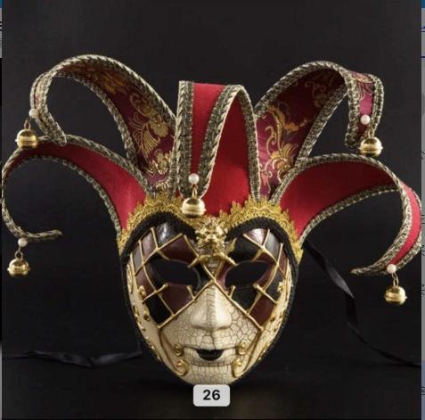 New Creative Men's Masquerade Party Mask for Halloween and Mardi Gras European and American Venetian Veneer Carnival Style