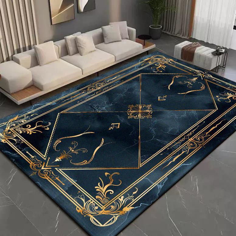 

Роскошные Большие Ковры для Гостиной Черно-золотой Декор Дома Диванные Коврики для Гостиной Спальни Кофейные Столики Противоскользящие Напольные Коврики Моющиеся 60*90cm