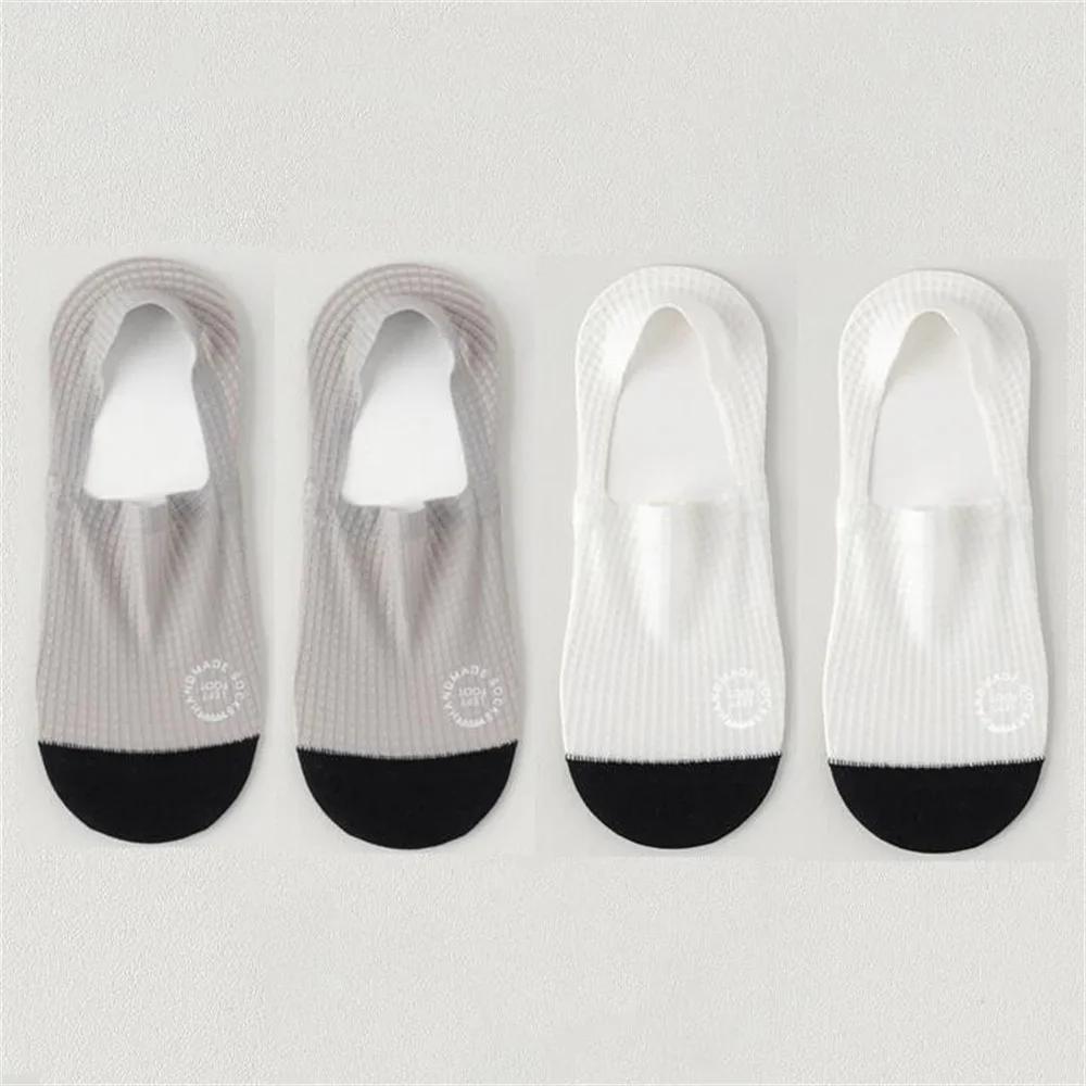 4 Pairs/Pack Waffle Ice Silk Men Boat Socks Summer Ultra Thin Breathable Invisible Socks Anti Slip Male Ankle Sox