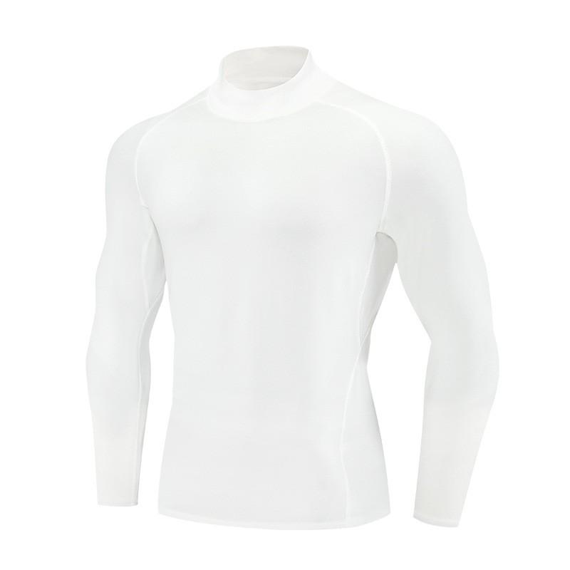 Mens Quick-Dry Compression Long Sleeve Cycling Jersey Breathable Athletic Base Layer Running Gym Basketball Training