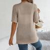 Eleganter Damen V-Ausschnitt Locker Gestrickter Cardigan Solider Karopullover Frühling Sommer Oberteile