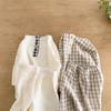 Baby Cotton Linen Clothes Set Plaid Cartoon Casual Tops + Pants 2pcs Baby Set Cute Boy Girls Comfortable Infant Outfits