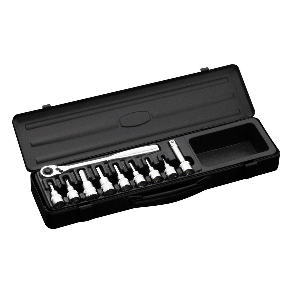 TONE Hexagon Socket Wrench Set Set (Black) H3082BK, 9.5mm (3/8") Drive, 10-Piece
