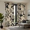 Black White Floral Print Curtains Polyester Fabric Suitable Bedroom Living Room Decoration Made Of Machine Washable Sitting Decor