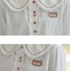 Spring and Autumn New Embroidery Long Sleeve Shirt Women Casual White Inner Blouse Tops