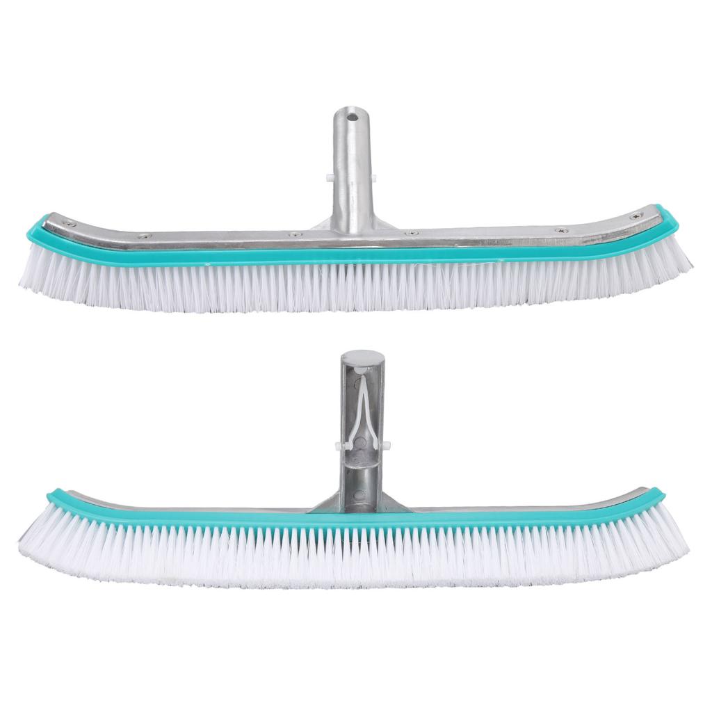 18in Swimming Pool Brush Plastic Nylon Stainless Steel Cleaning Tool for Wall Floor Lake Blue