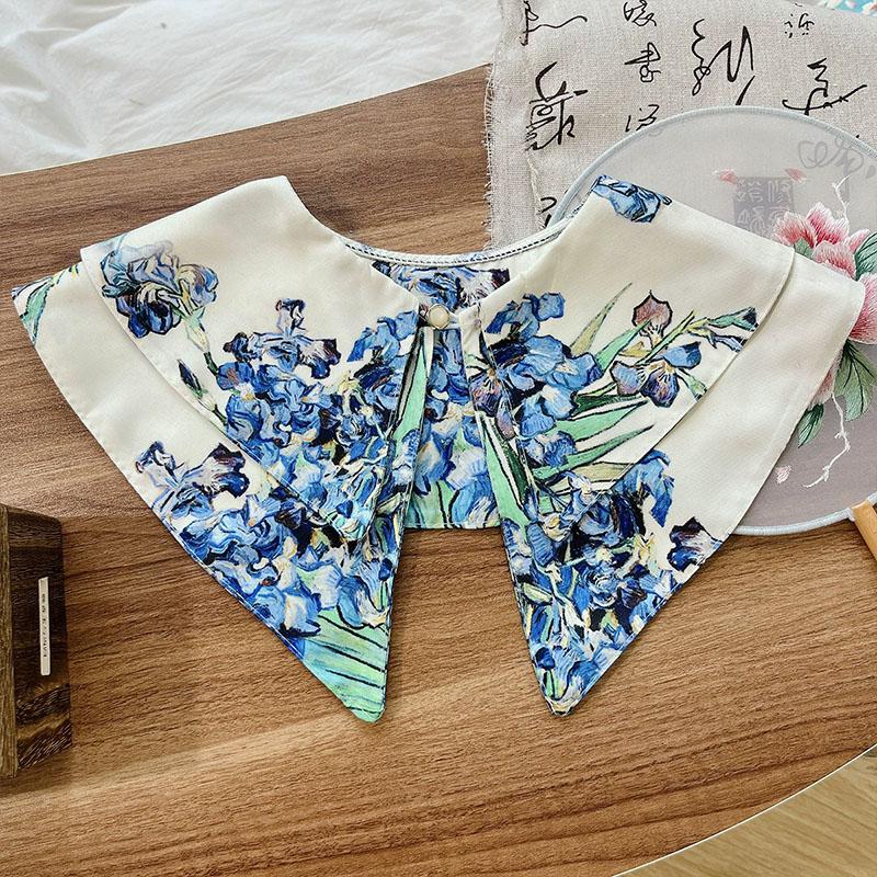 Mode Neu Ölbedruckter Falscher Kragen Damen Abnehmbare Kragen Für Damen Falscher Kragen Lolita Revers Krawatte Schal Wickel Dekoration