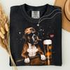 Maglietta Divertente Boxer che Fuma Sigaro,Maglietta Sarcastica con Meme di Cane,Maglietta Grafica Divertente Cane con Birra,Maglietta Grafica con Meme di Cane,Maglietta Mamma Papà Boxer