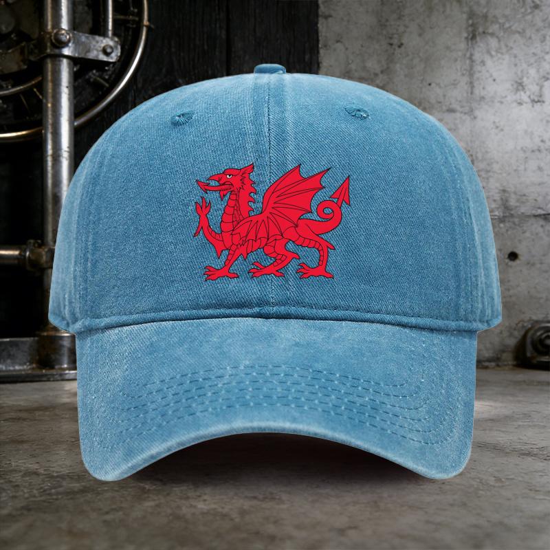 A WaterWashed Hat Featuring The Welsh Red Dragon This UnisexS Baseball Cap Is Essential for Outings While Also Serving As a S