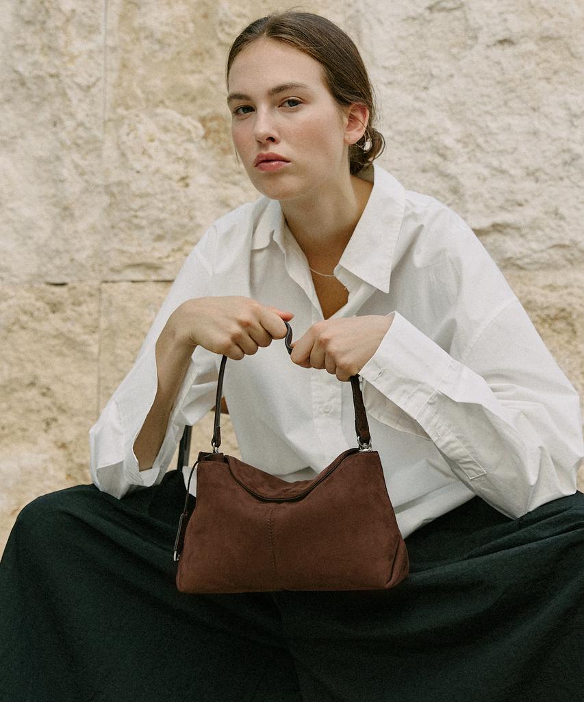 Moremorr Movo Tasche _ Wildleder Braun Mini Tasche 3-Wege