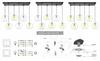 ELEGANT HANGING LAMP, GLASS LAMP, CHROME LED