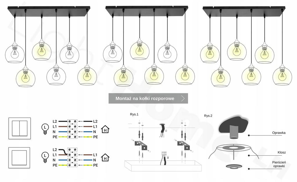ELEGANT HANGING LAMP, GLASS LAMP, CHROME LED