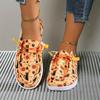Women's Gothic Floral Skull Print Sneakers - Anti-Slip TPU Upper Round Toe Casual Skate Shoes with Arch Support All-Season Flat Sole for Skateboarding