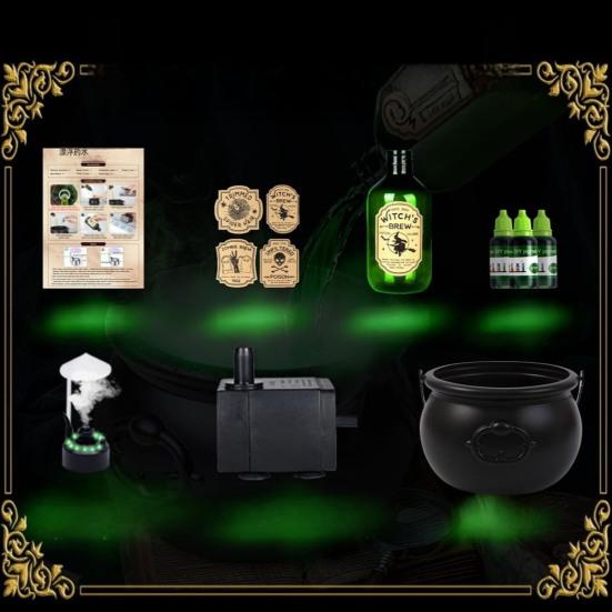 Yousheng DIY Floating Potion Set Halloween Decoration Witches Cauldron And Mist Maker Spooky Vintage Black Bowl for Hocus Pocus Party Decor Home