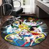 1pc Sailor Moon Anime Cartoon Design Round Carpet Office Chair Mat, NonSlip Rug for Home Decor, Living Room, Bedroom, Game Room