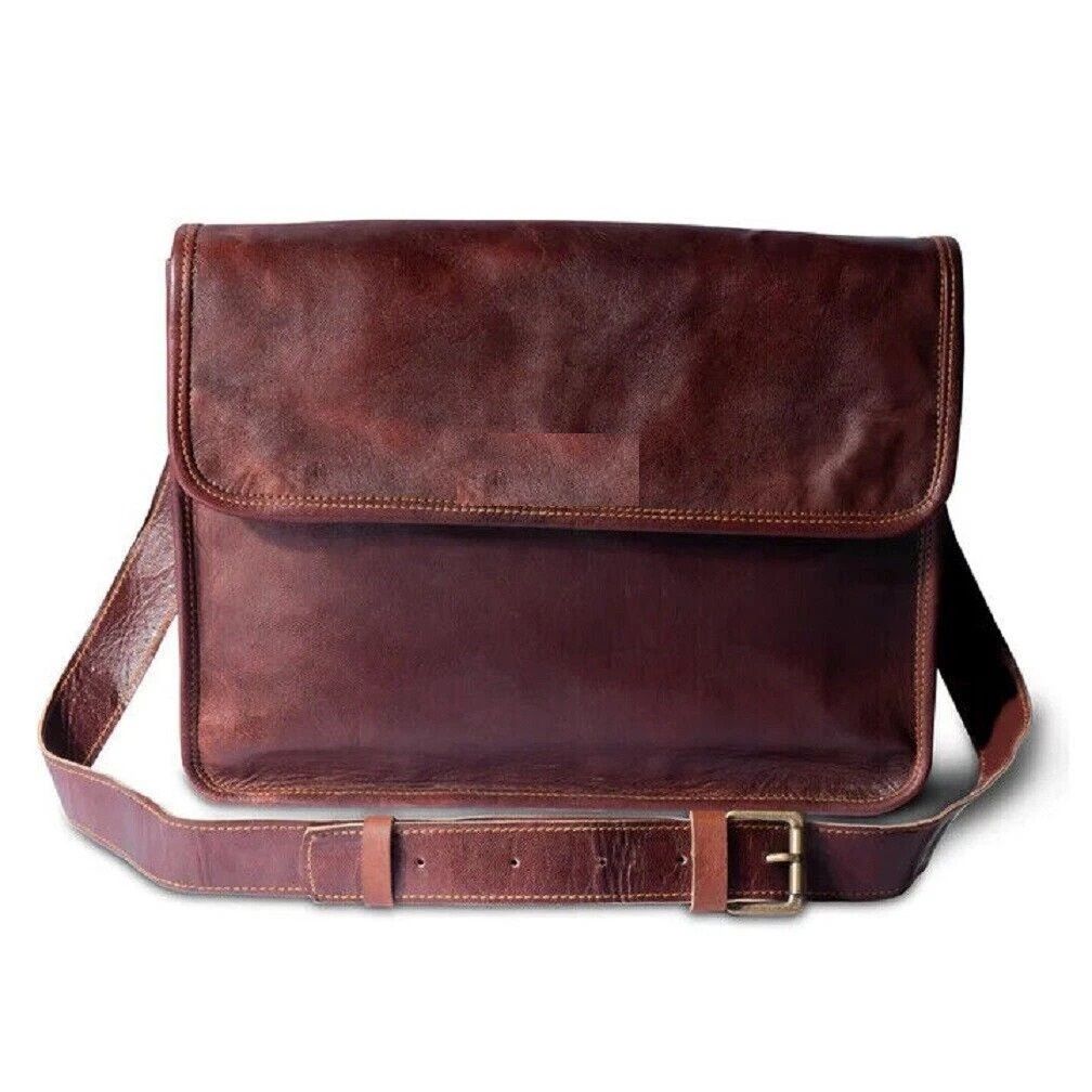 Leather Men's Messenger Shoulder Laptop Under Budget Bag Briefcase Vintage