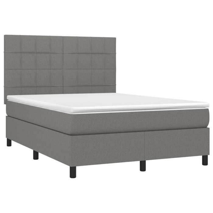 VidaXL Sommier à Lattes de Lit avec Matelas et LED, Lit Rembourré, Lit Double, Lit Adulte de Chambre à Coucher Intérieur, 3134870