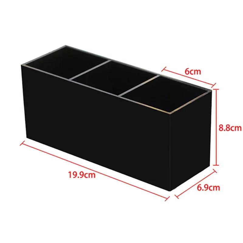 3 mřížky Organizér na štětce na make-up Plastový stolek Nádoba na kosmetické pero Držák na štětec na obočí Úložný box na rtěnku/laky na nehty