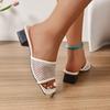 Fashion Women Sandals Slippers Summer Luxury Outdoor Casual Size 43 Women Shoes Soft Open Toe High Heels Slides  Mules Sandals