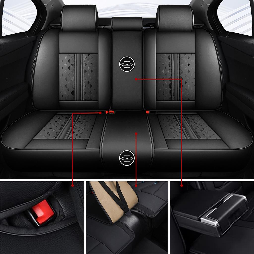 Car Seat Covers Full Set PU Leather,Fit For Mazda 3, 6, CX-5, CX-3, CX-9, CX-30, CX-50, CX-70,Car Seat Protector Front Back Seat