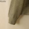 ZANZEA Women Casual Turn Down Collar Long Sleeve Patchwork Cardigans