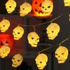 Halloween LED Skull Headlight String Ghost Festival Easter Party Atmosphere Decorative Light