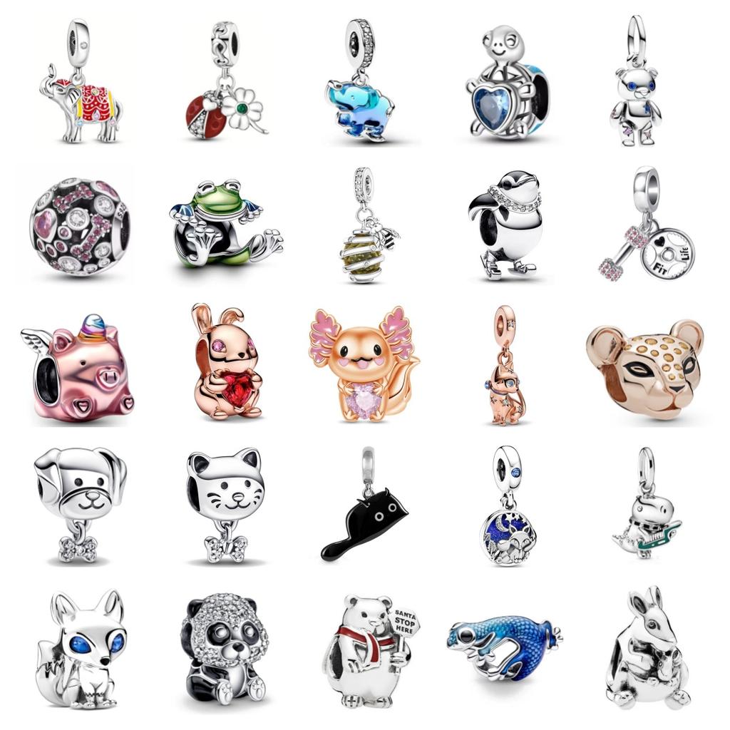 New Collection Series Cute Elephant Bear Penguin And Bunny Charm Bead Fit Original Bracelet Diy Accessories Gift For Women