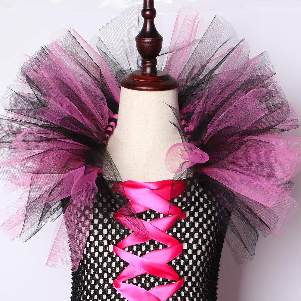 Halloween Witch Costume for Girls: European & American Style with Hat and Mesh Puffy Skirt