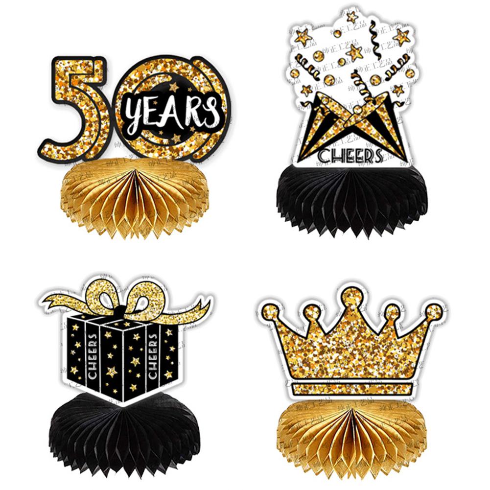 8 Pcs/set Paper Birthday Party Honeycomb Ball Decoration 18/40/50/60-year-old Desktop Gifts Decoration Photo Favor Booth Props