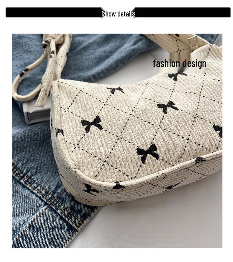 Korean Style Bow Knot Shoulder Bag - Versatile, Sweet, French Niche Handbag