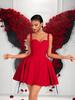 Elegant Red Open-Back Strappy Dress - Yuan Style for Parties & Evening Events