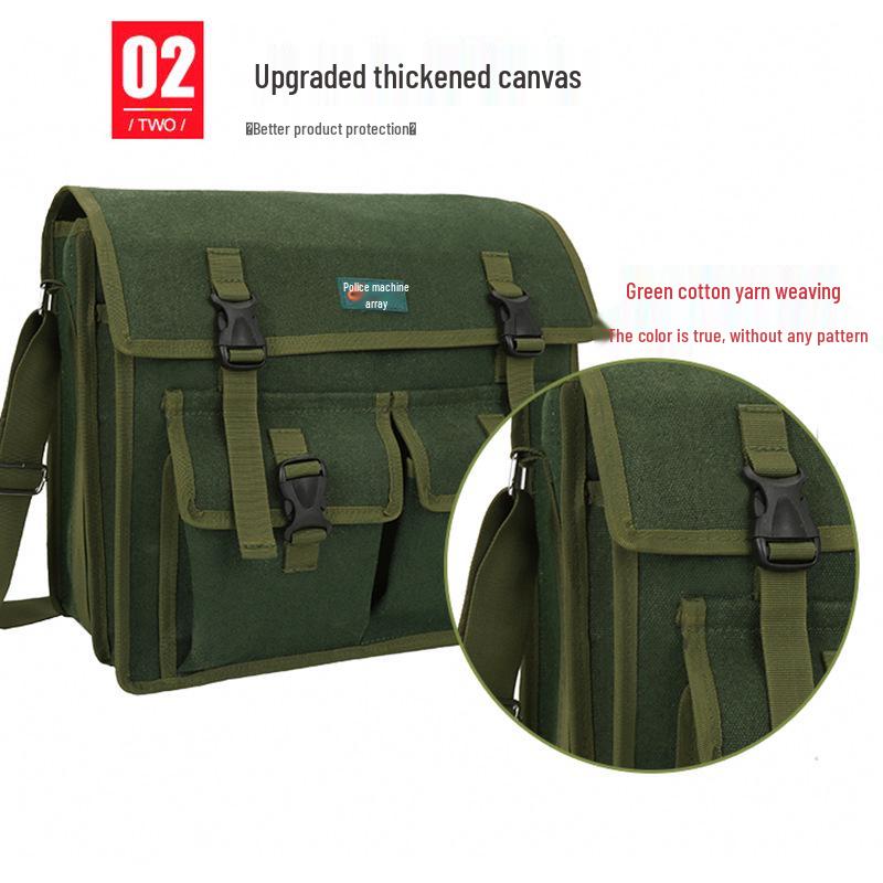 Enhanced Wear-Resistant Canvas Tool Bag for Woodworking, Plumbing, Electrical Maintenance - Multi-functional and Durable Storage Pouch.