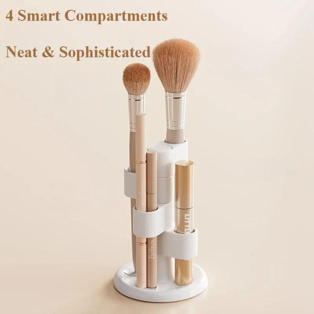 2Pcs 4 Holes Rotating Toothbrush Holder Funny Toothbrush Storage Rack Bathroom Storage