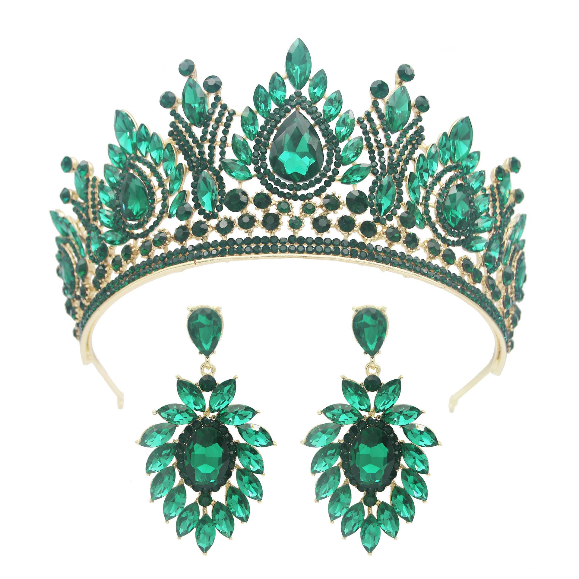 

Барокко Европейский и Американский Конкурс Красоты Свадебная Корона Тиара Сплав Гальваническое Покрытие Кристалл Свадебный Ободок Аксессуары для Волос