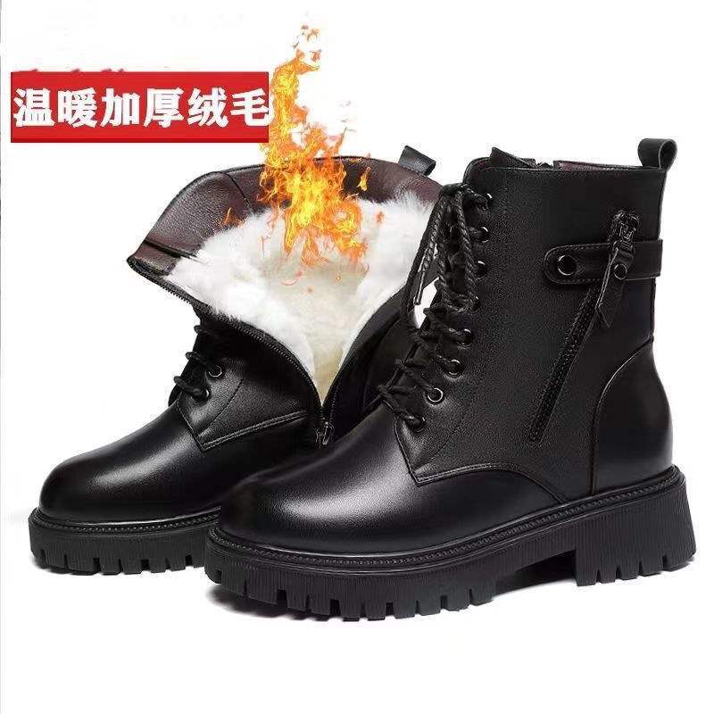 High quality Martin boots women's winter new fleece thickened short boots cotton shoes fluff non-slip snow boots