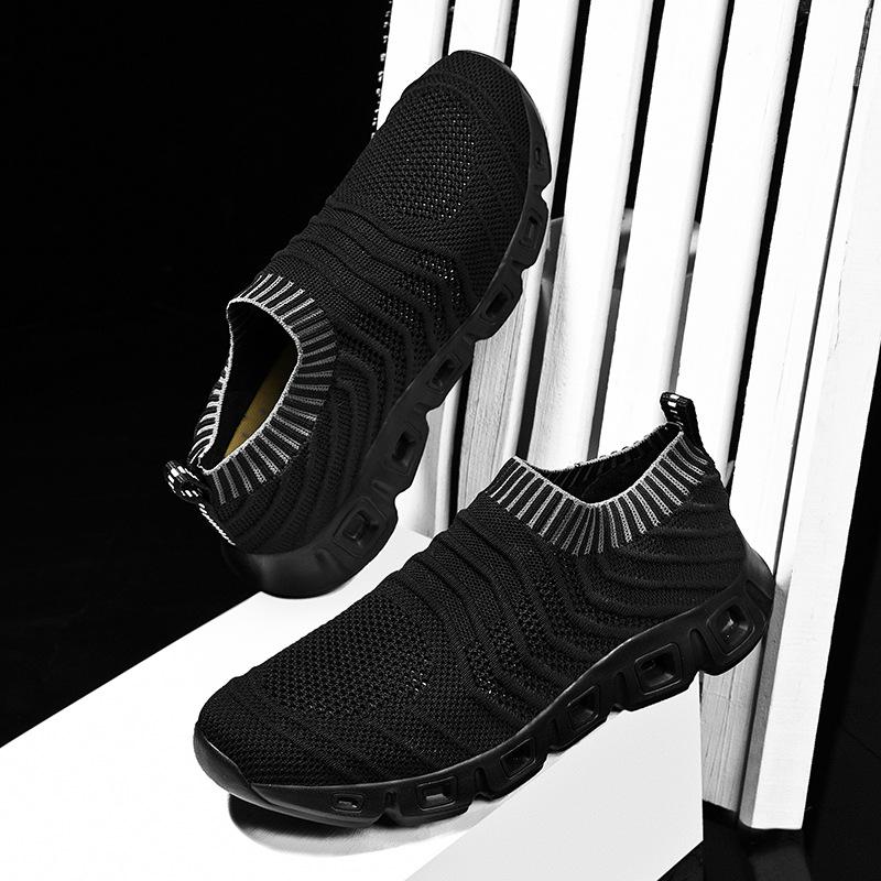 Sneakers Men's Spring and Summer New Trendy Shoes Running Shoes Soft Sole Comfortable Fly-woven Large Size Men's Shoes