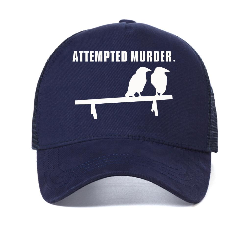

Attempted Murder Printing baseball cap For Unisex Wowen Summer fashion Breathable sun hat casual adjustable mesh cool Trucker hats Adjustable