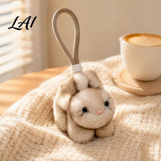 Soft Polyester Fiber Plushie Scented Bunny Plush Keychain Mini Rabbit Stuffed Animal with Fragrance Decorative Hanging Accessory for Backpacks Beads,