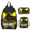 Call of Duty Zestaw 3-częściowy Plecak Kreskówkowy Gra Szkolny dla Dzieci Lekki Duża Pojemność