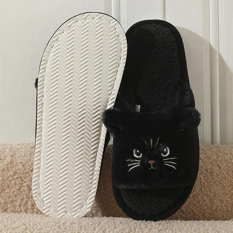Cat Cartoon Home Slippers Warm Slippers Soft-soled Open Toe Slippers