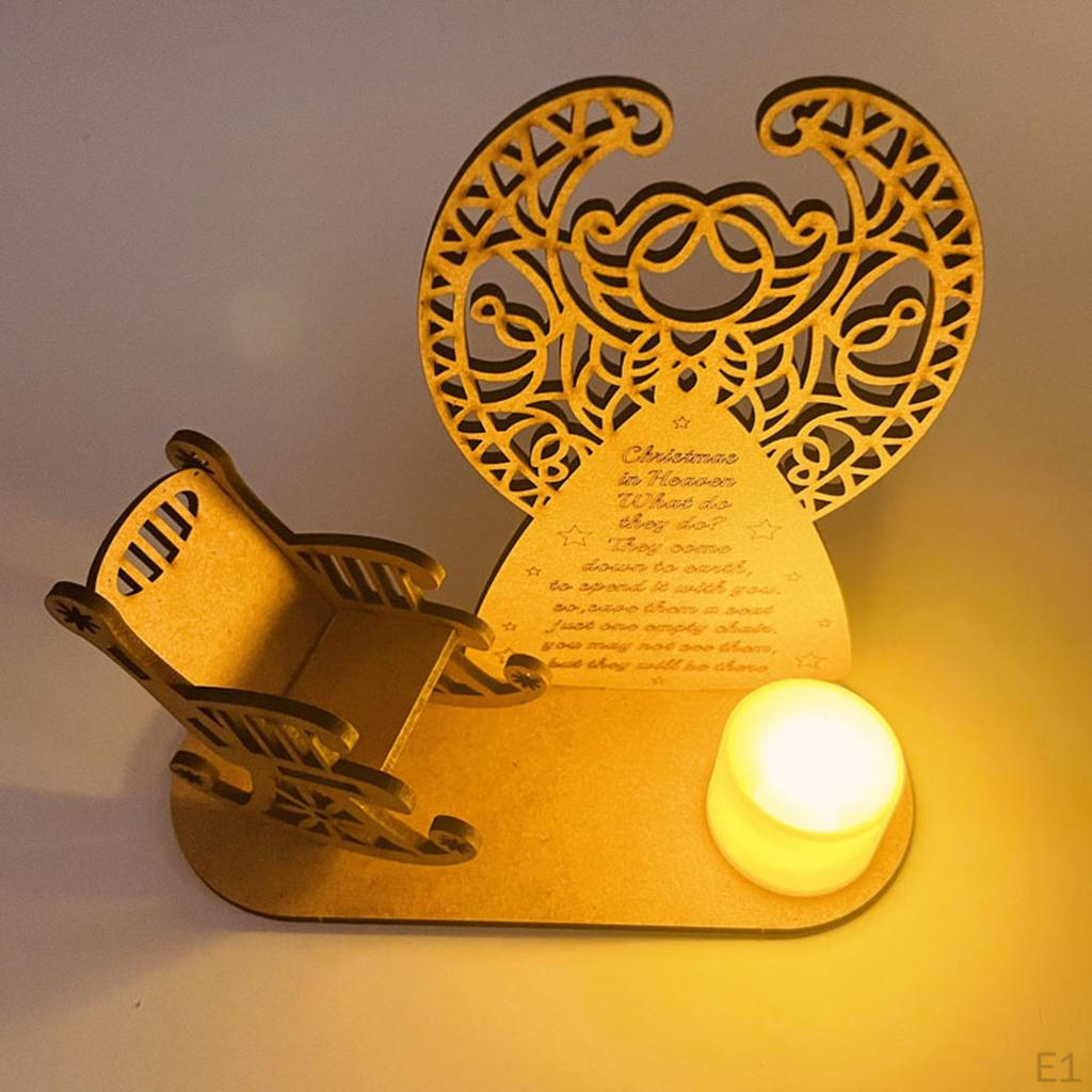 in Heaven, Remembrance Candle Ornament, Wood Rocking for Loss of Loved Tealight Decoration