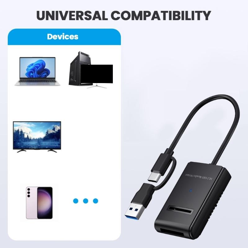 M.2 Mobile Hard Easy Drive Cable Nvme Protocol With Type C 3.2 For 2230 2242 2260 2280 22110 External M.2 Hard Drive