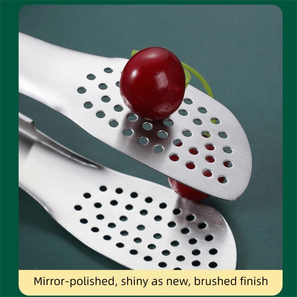 Stainless Steel Food Tongs Long Handle Heat Resistant Outdoor BBQ Clamps Adjustable Hollow-Out Design Kitchen Cooking Clip