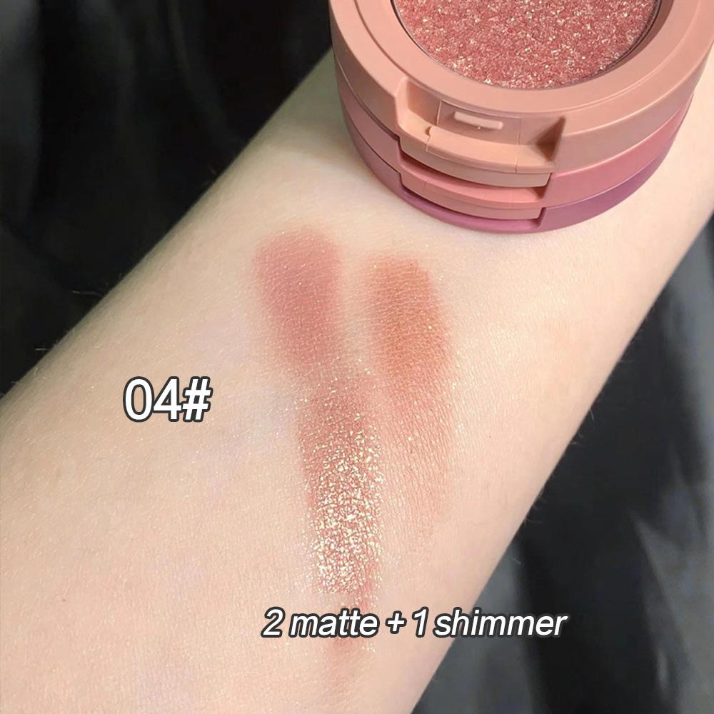 HERORANGE Ombretto 3 colori Ombretto mini opaco luccicante a lunga tenuta impermeabile