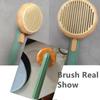 Pumpkin Pet Brush Self Cleaning Slicker Brush Designed for Shedding Dog Cat Grooming Comb Removes Loose Underlayers and Tangled Hair