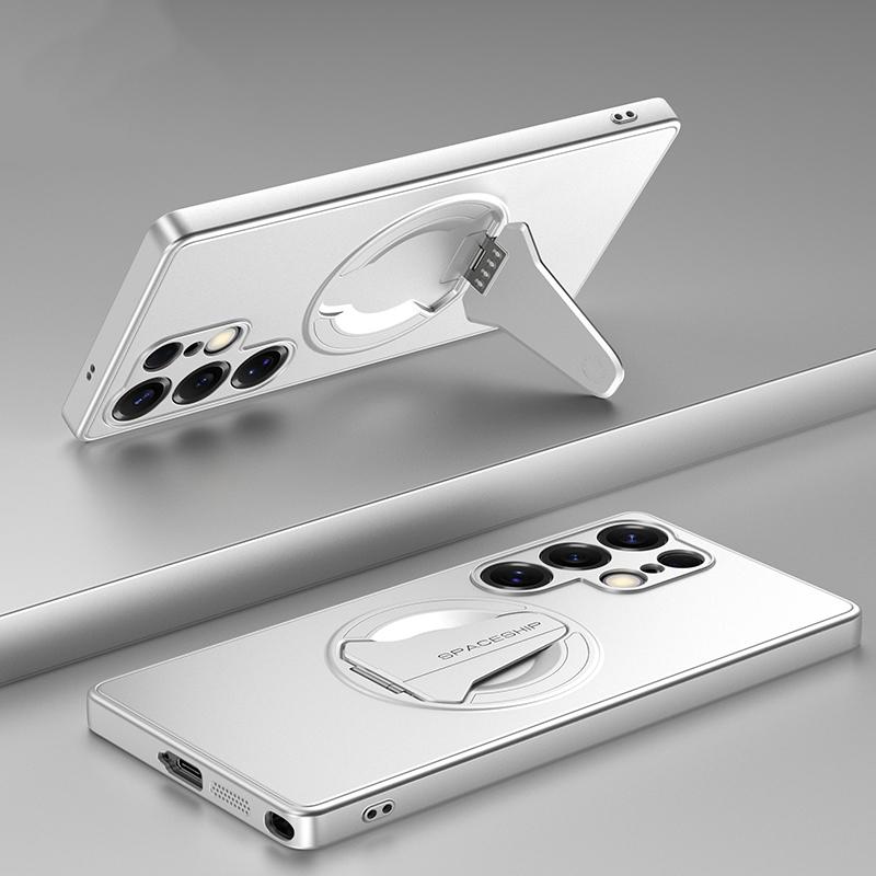 KEYSION Magnetic Phone Case for Samsung S26 Ultra 5G Metal Paint TPU+PC Upright Kickstand Shockproof Cover for Galaxy S26+ Plus