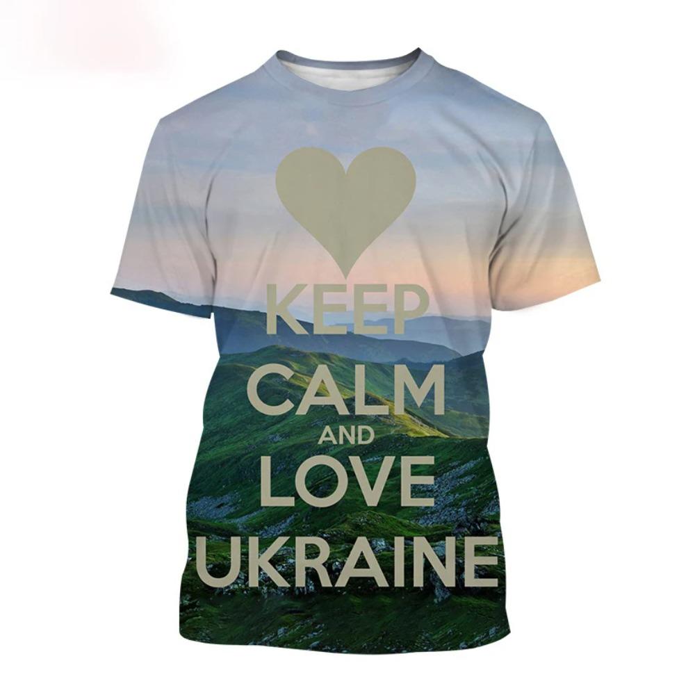 

SW 3D Printed Ukraine Flag Badge Oversized T-Shirts For Men Summer Unisex Tee Casual O-Neck Short Sleeves Fashion Trend Tops 5XL