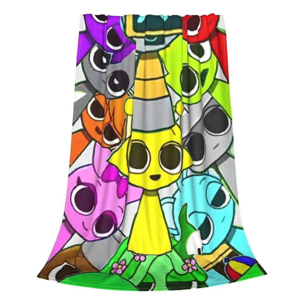 Sprunki Incredibox Game Throw Blanket for Couch Soft Fuzzy Plush Blanket 50x60 Inch Multiple Sizes Bedspreads for All Seasons