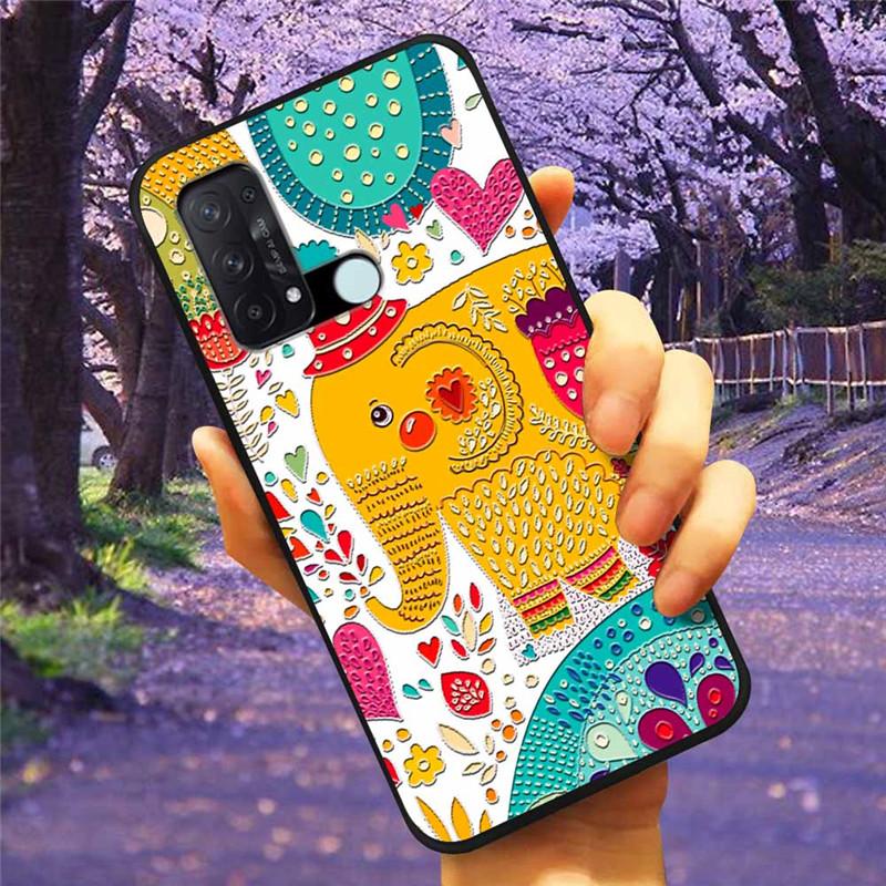 For OPPO Reno 5A 3A 7A Case 3D Relief Cartoon Silicone Back Cover for Oppo Reno7 A Reno3A Reno5A Cases Emboss Soft Cute A54 5G